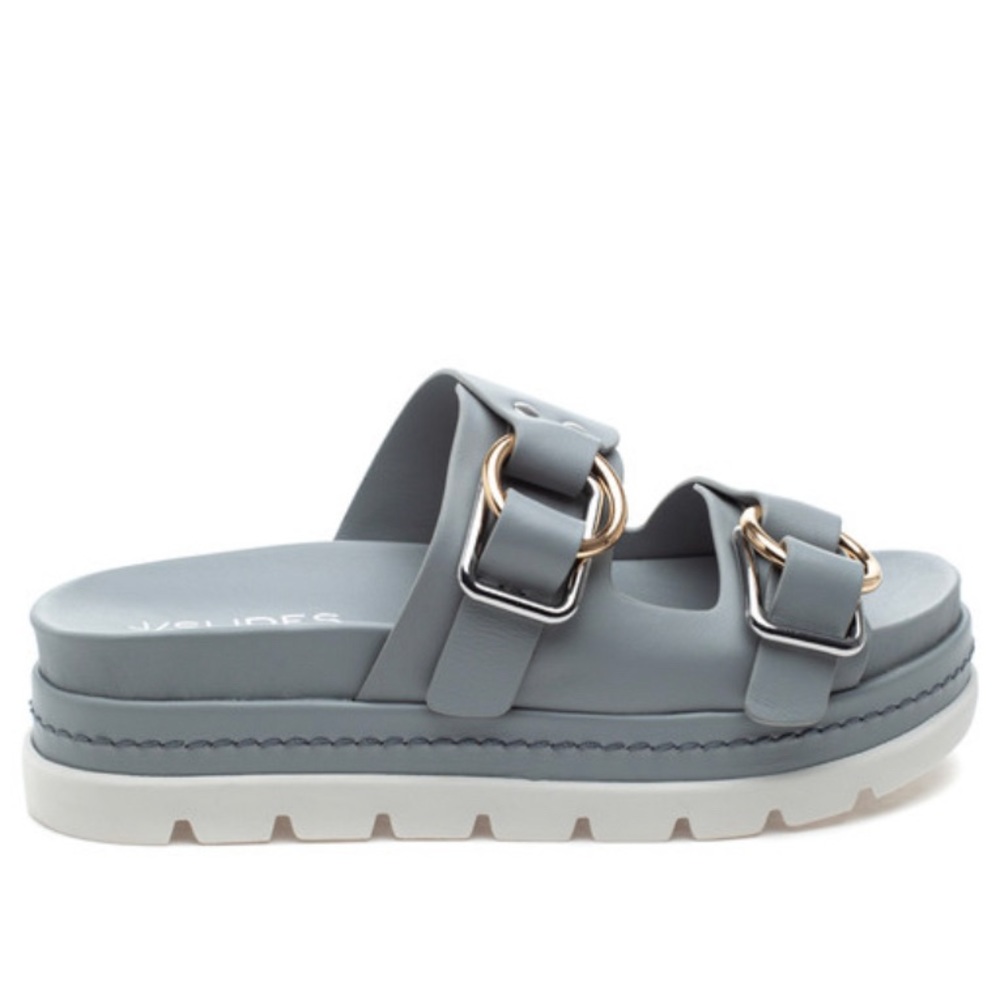 NIB Unopened J/Slides Baha grey leather
